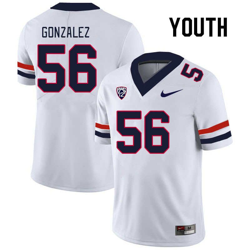 Youth #56 Tylen Gonzalez Arizona Wildcats College Football Jerseys Stitched Sale-White - Click Image to Close